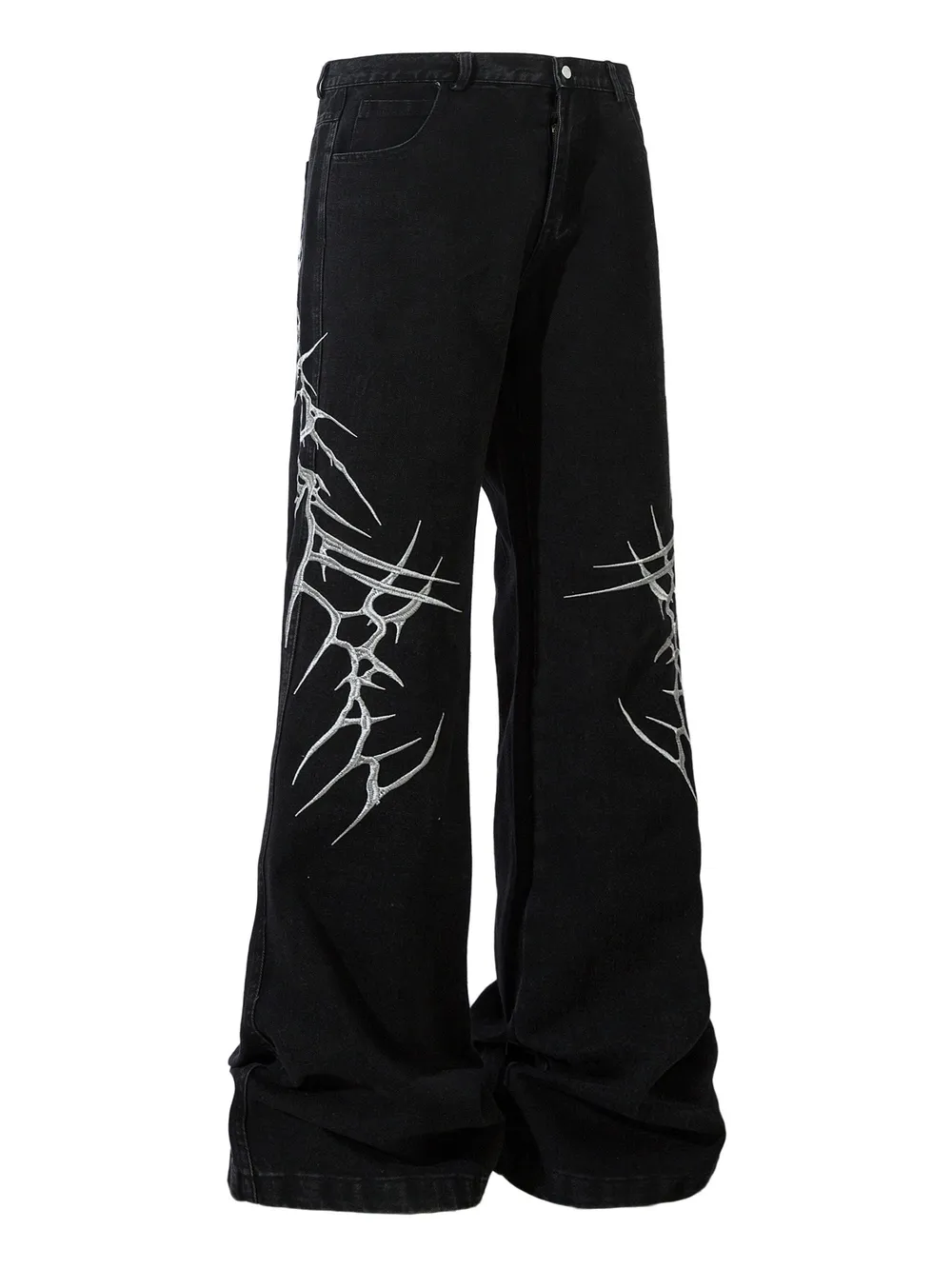 Men's Printed Wide Leg Jeans
