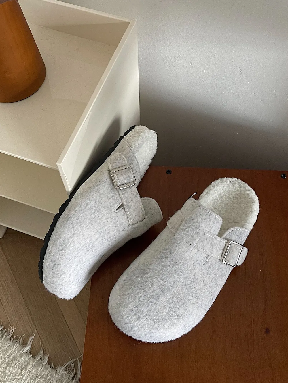 Cozy Plush Buckle Detail Slip-Ons, image 4