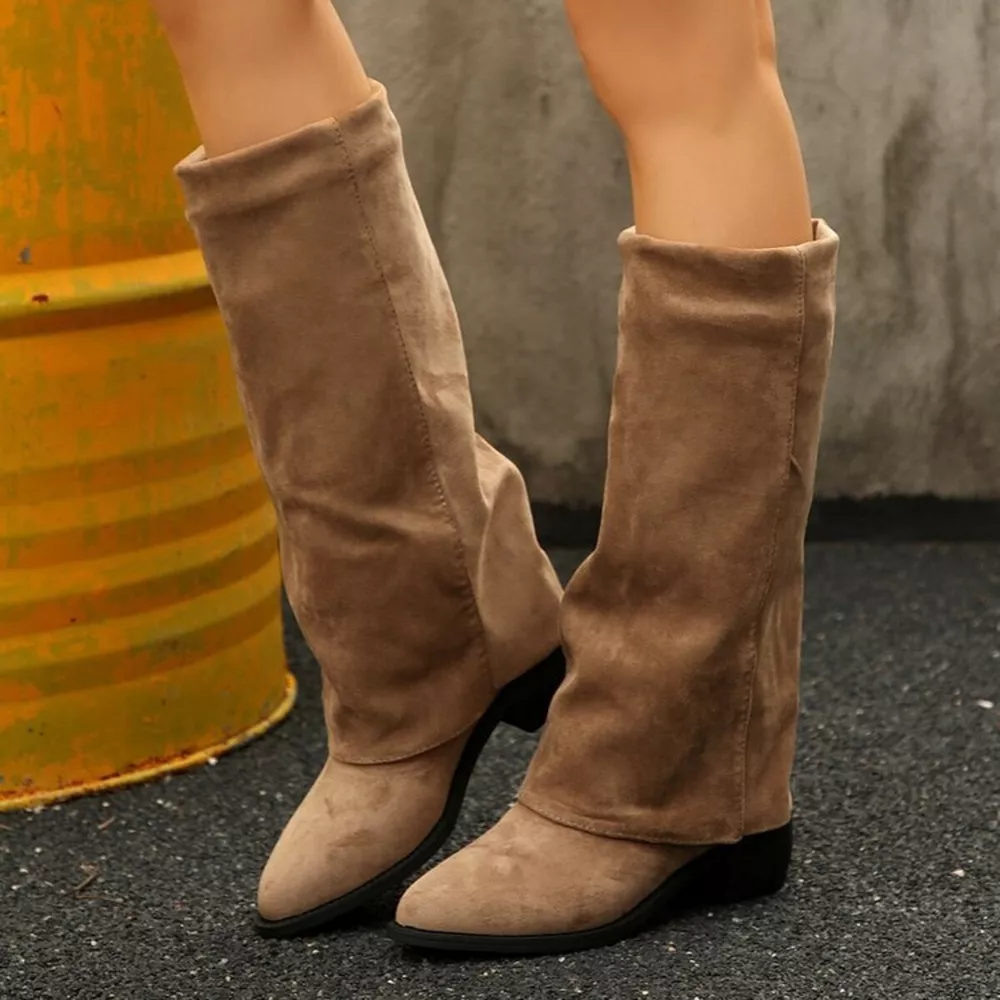 Point Toe Block Heels Boots, image 6
