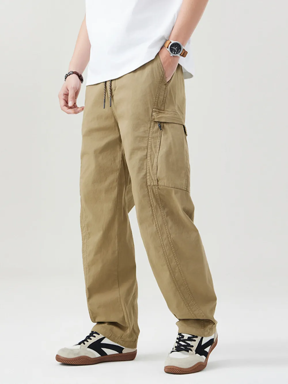 Men's Full Size Wide Leg Cargo Pants Plus Size, image 10