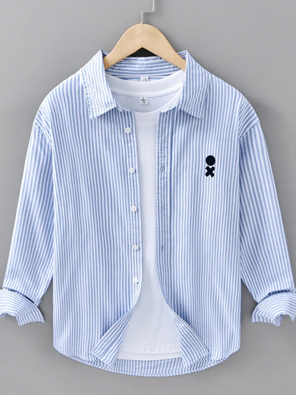 Men's Plus Size Striped Casual Long Sleeve Shirt