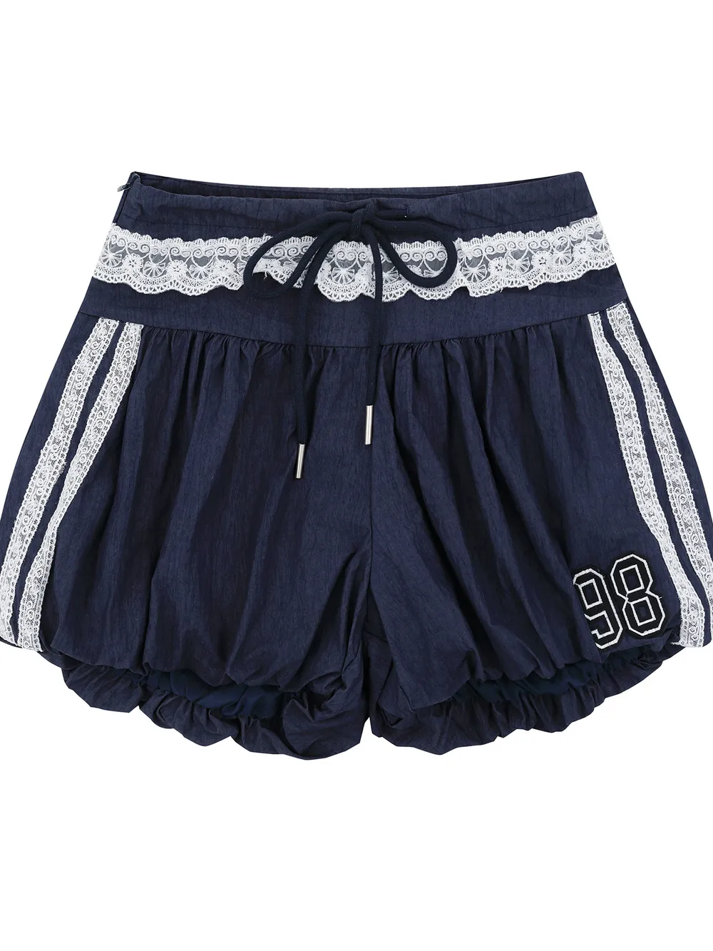 Lace Trim Shorts with Drawstring, image 4