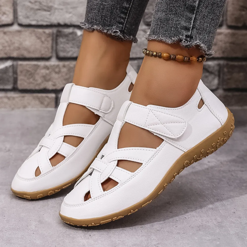 Cutout Sandals with Velcro Straps, image 3