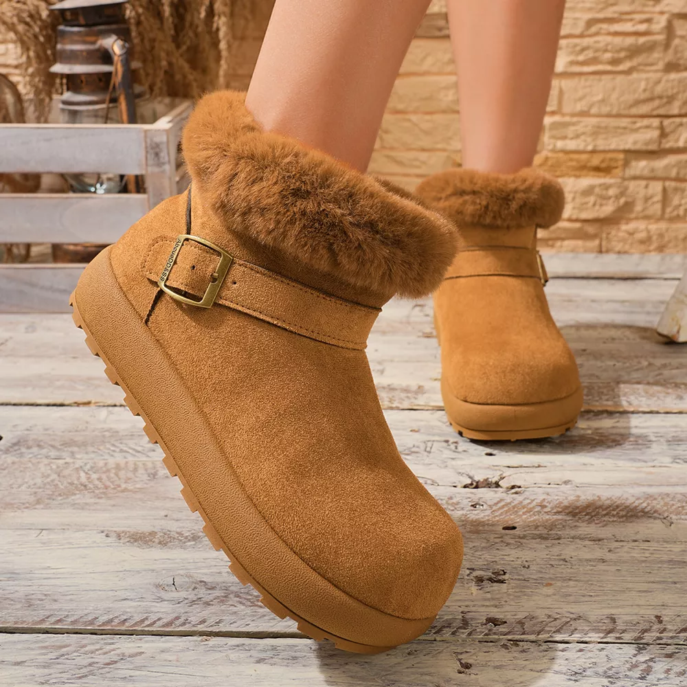 Faux Fur Lined Suede Winter Boots, image 4