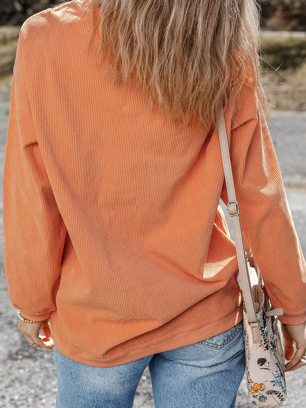 Thankful Embroidered Corded Crewneck Sweatshirt, image 4