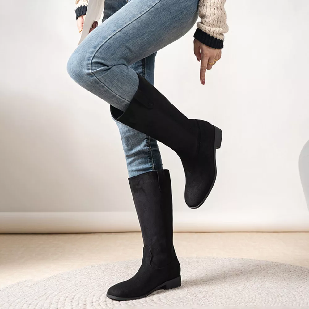 Round Toe Suede Boots, image 4