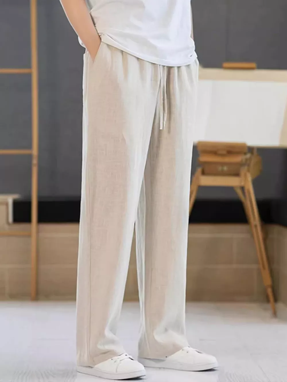 Men's Plus Size Casual Drawstring Pants, image 6