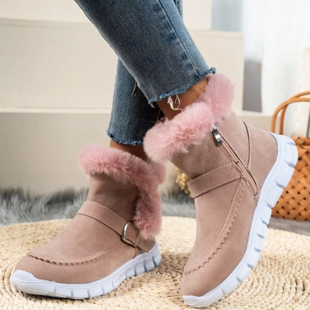 Fuzzy Trim Buckle Boots, image 10