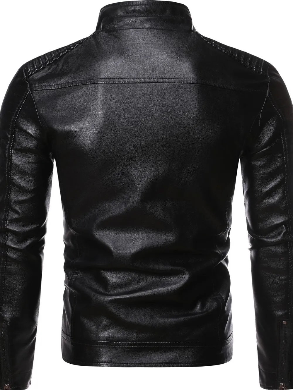Men's Plus Size Zip Up Motorcycle Jacket, image 7
