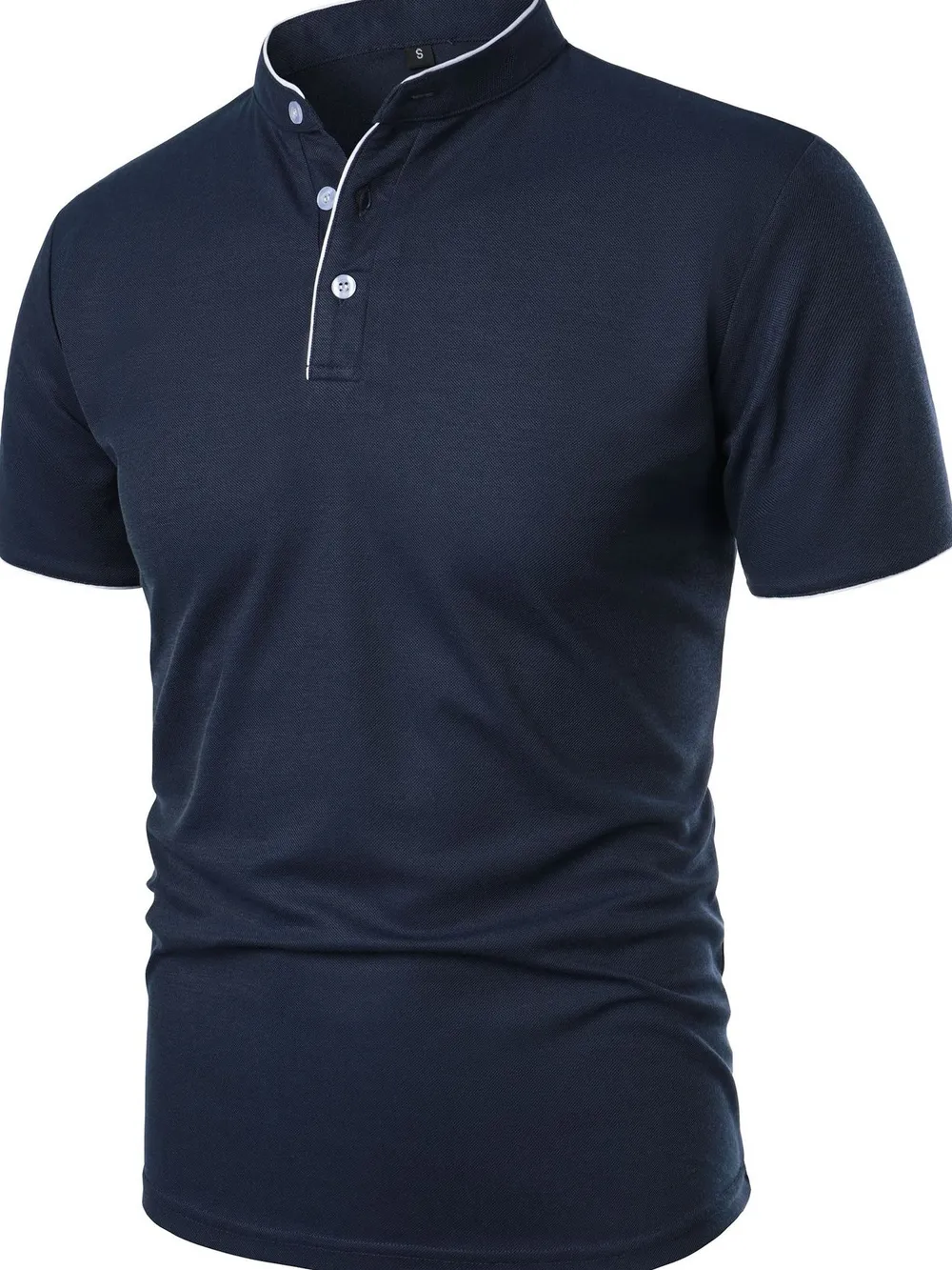 Men's Full Size Short Sleeve Contrast Trim Polo Plus Size, image 26