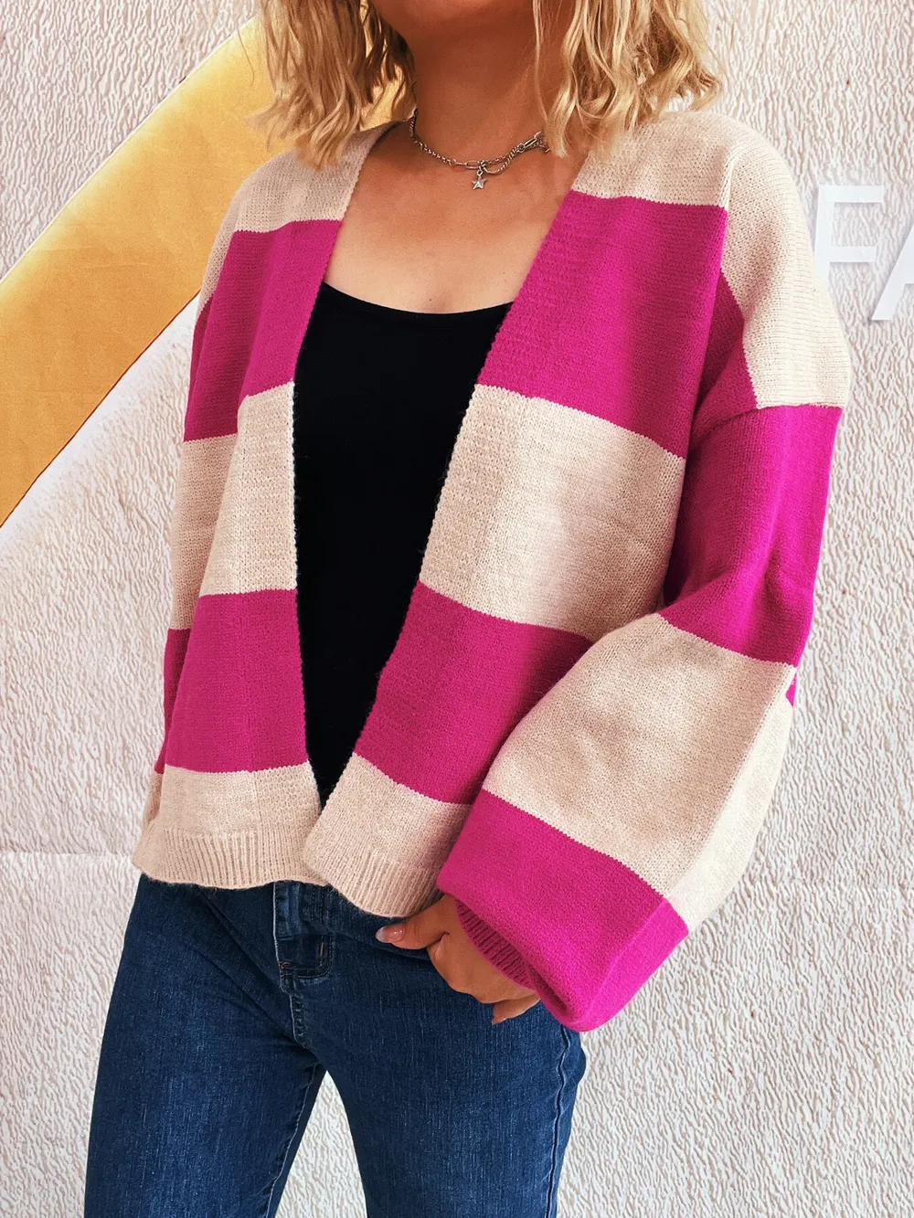 Color Block Open Front Cardigan, image 9