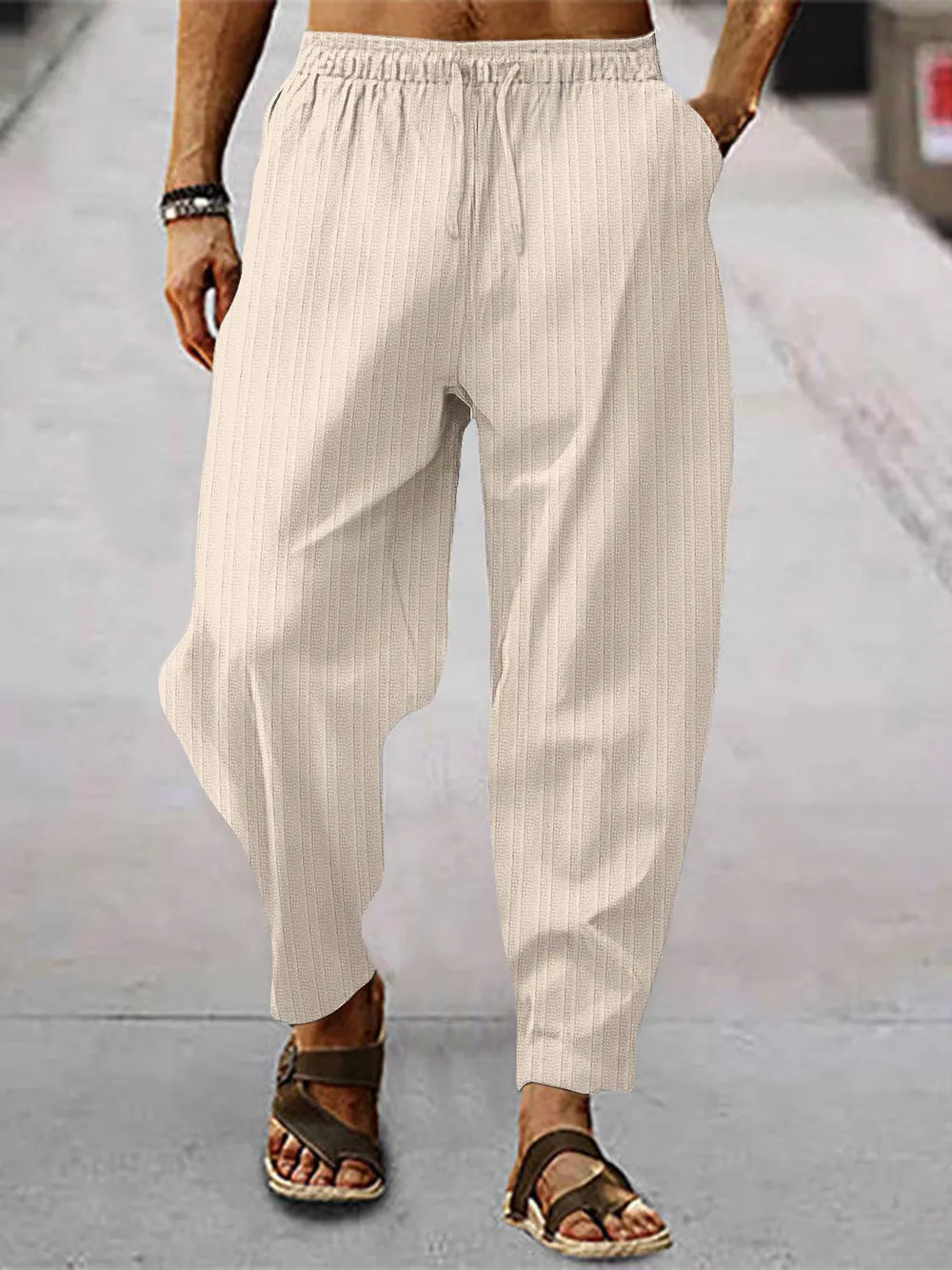 Men's Full Size Relaxed Fit Drawstring Pants Plus Size
