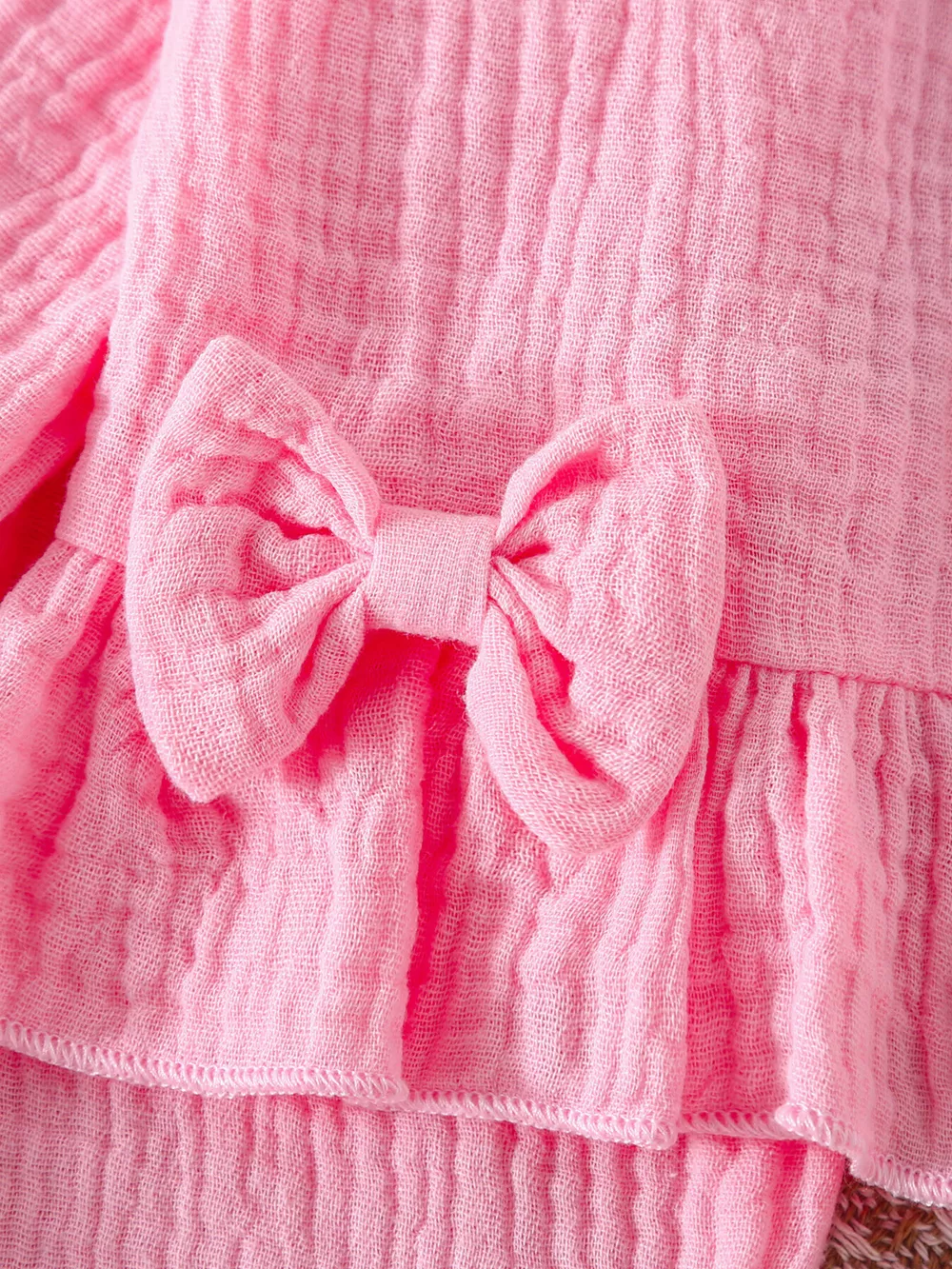 Children's Ruffle Trim Bow Decor Baby Set, image 8