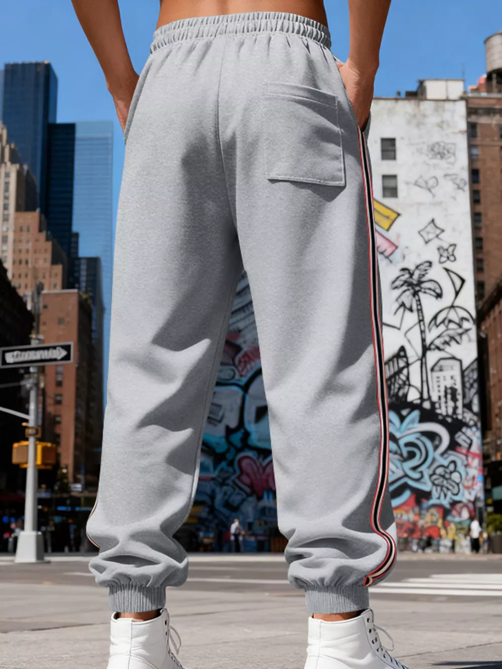 Men's Full Size Side-Striped Drawstring Joggers Plus Size, image 22