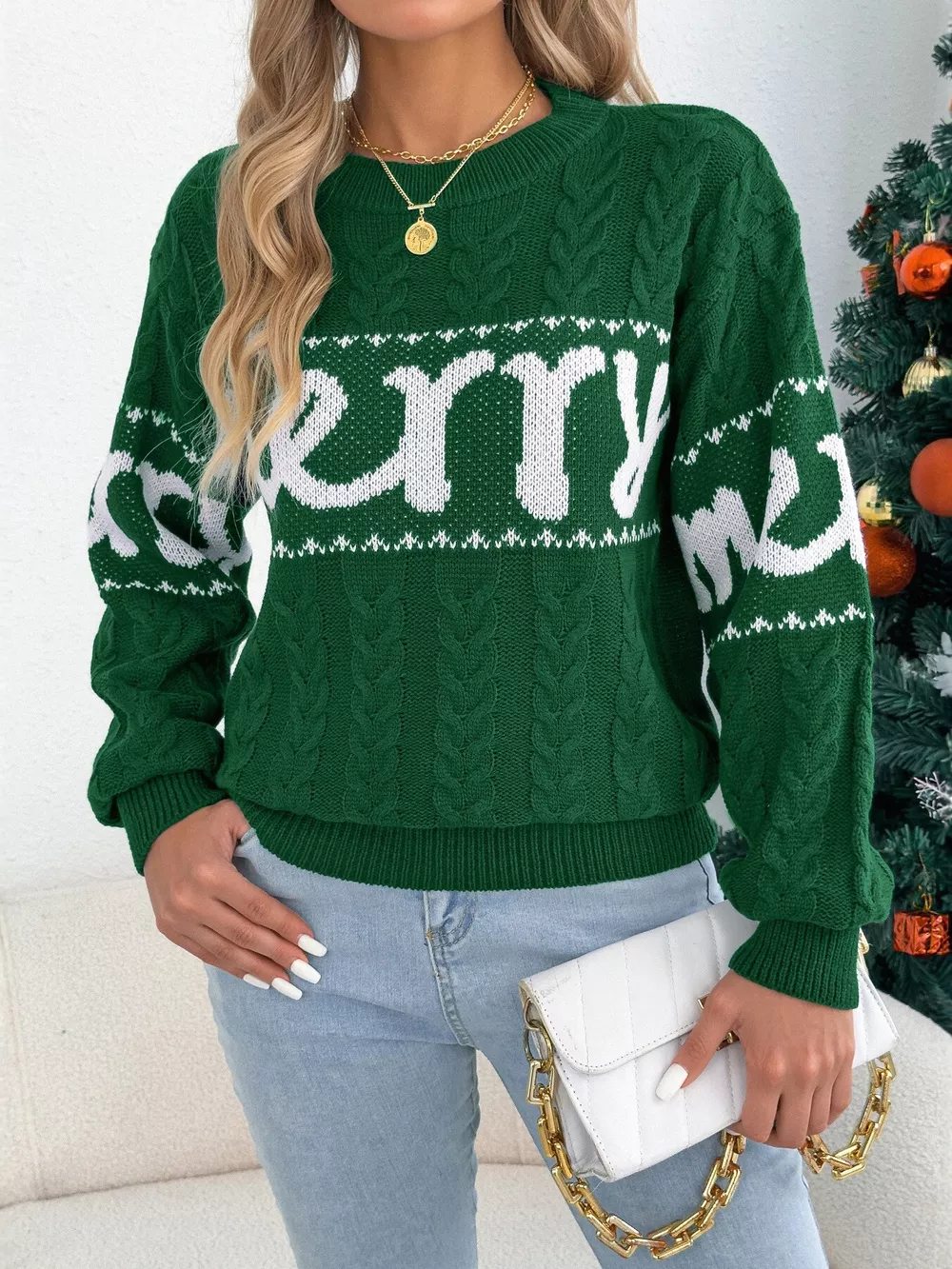 Merry Cable Knit Sweater, image 4