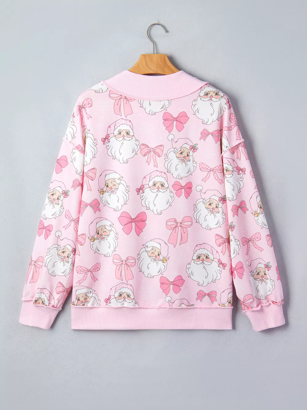 Abstract Santa Print Drop Shoulder High Neck Sweatshirt, image 4