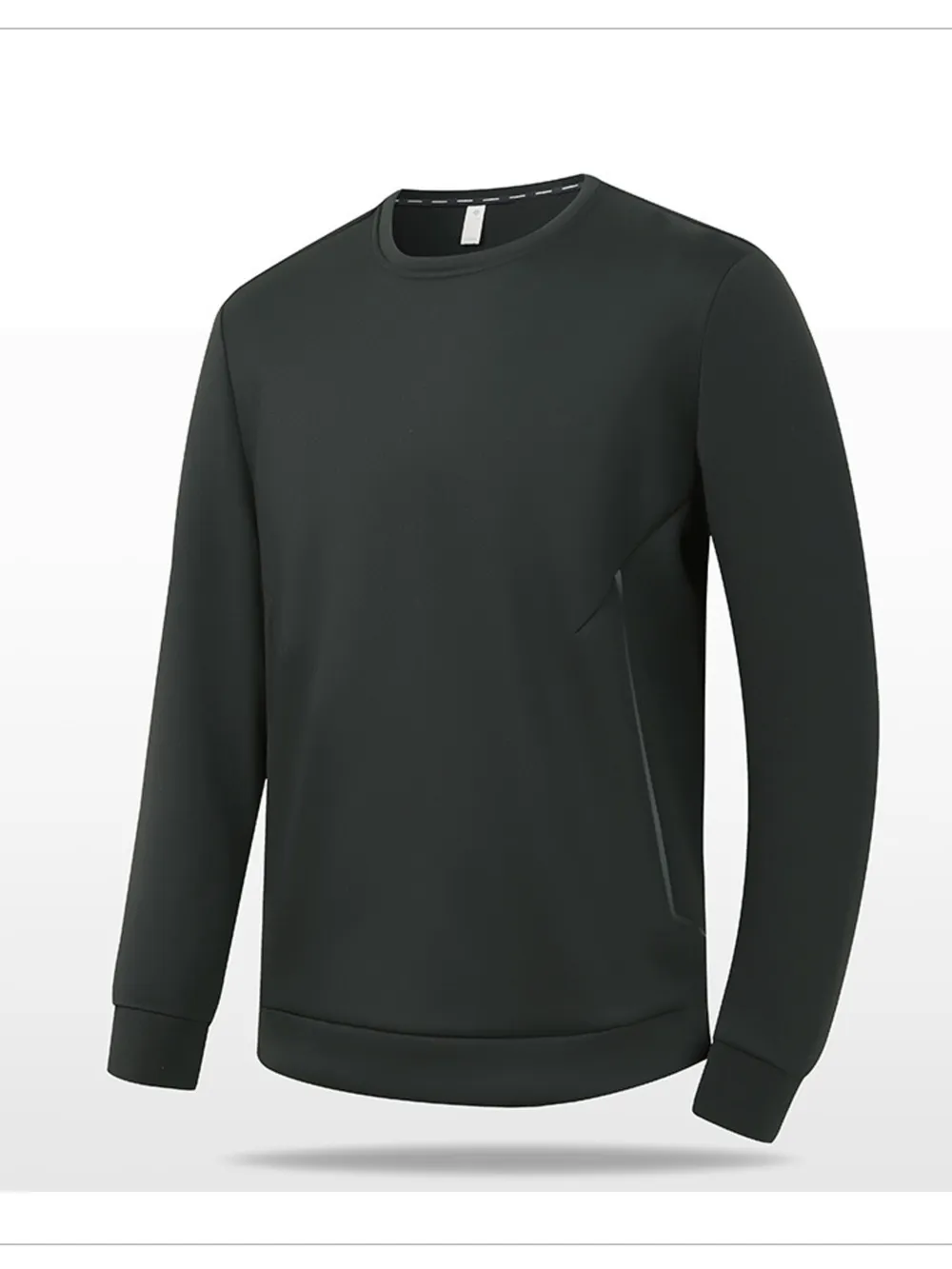 Men's Plus Size Round Neck Long Sleeve Top, image 2