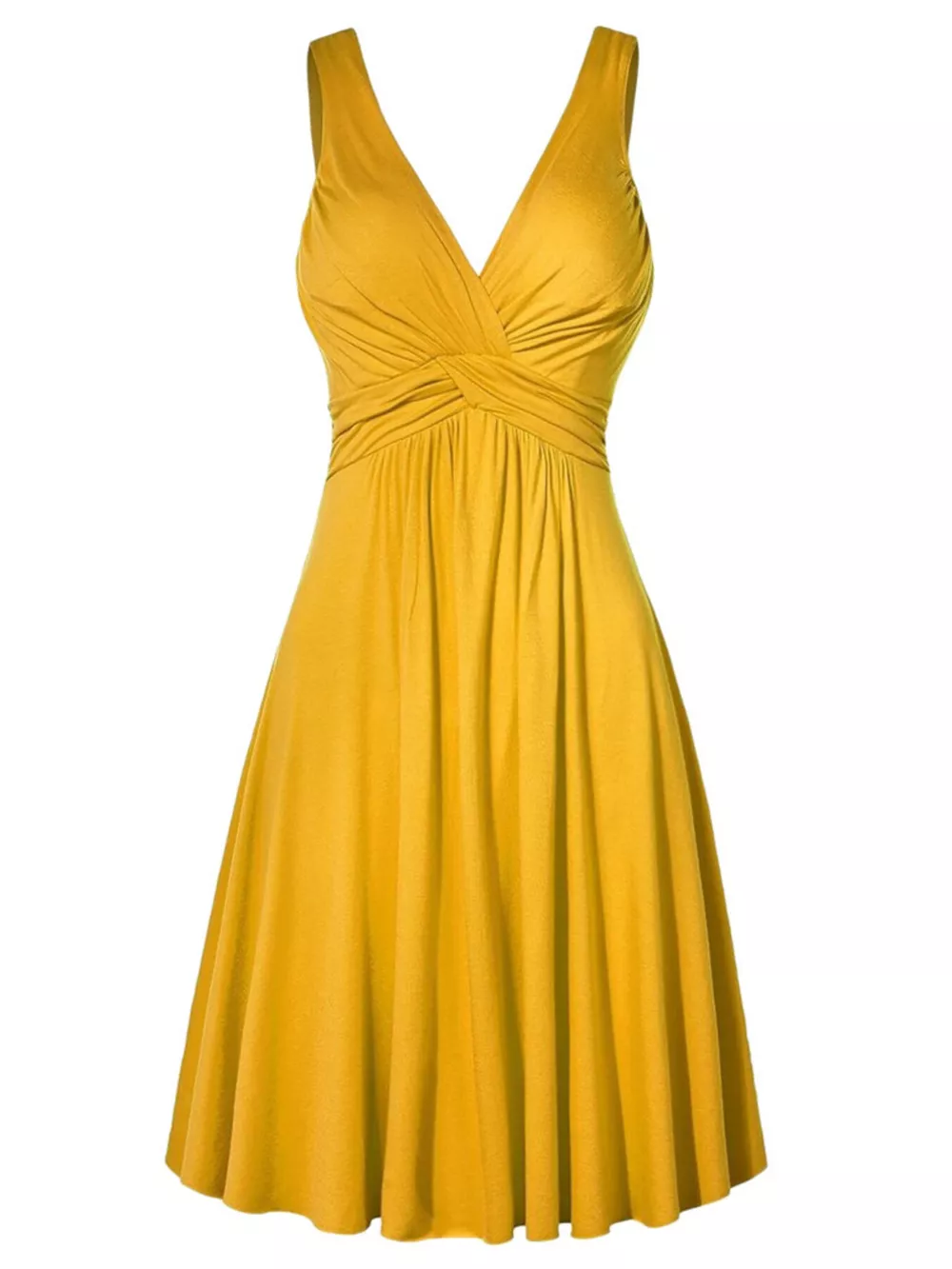 Full Size Twisted Sleeveless Ruched Waist A-Line Dress Plus Size, image 12