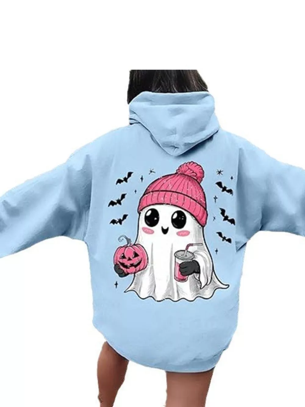 Full Size Halloween Graphic Long Sleeve Hoodie Plus Size, image 10