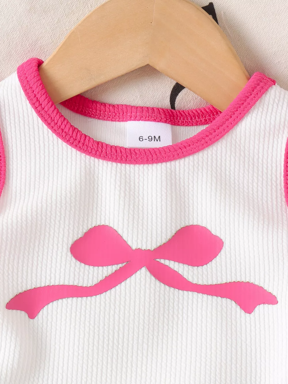 Children's Ribbed Bow Tank Top and Pants Set, image 7