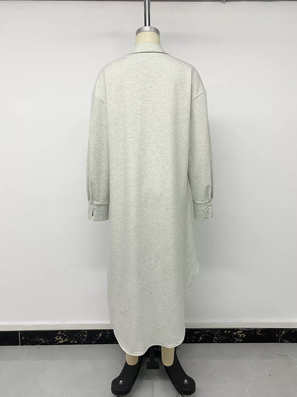 Polo Collar Long Sleeve Midi Dress, image 13
