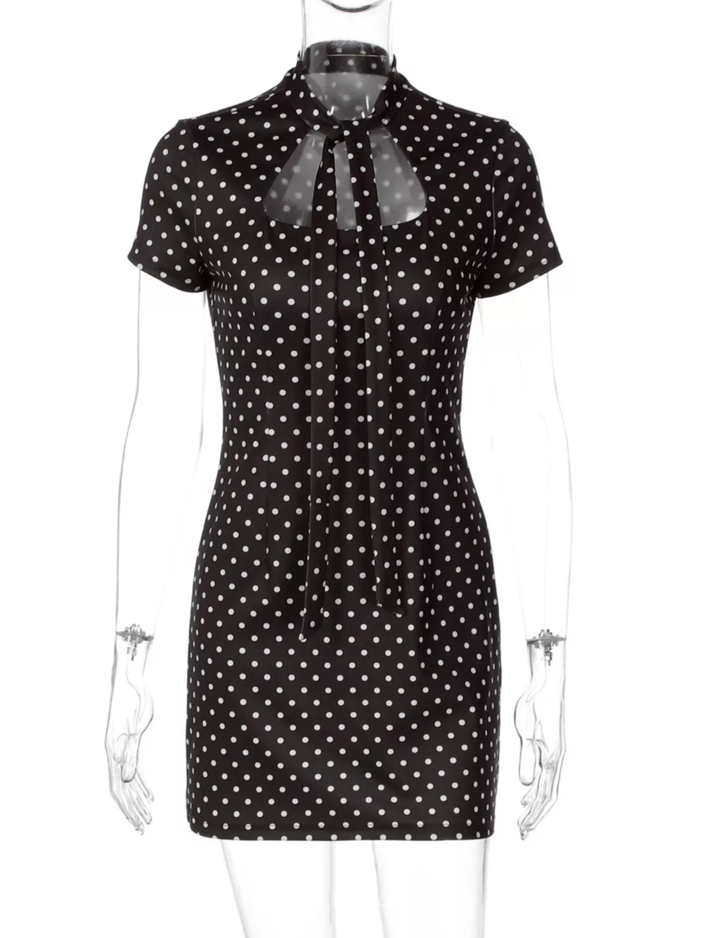 Polka Dot Cut-Out Front Mini Dress, image 12