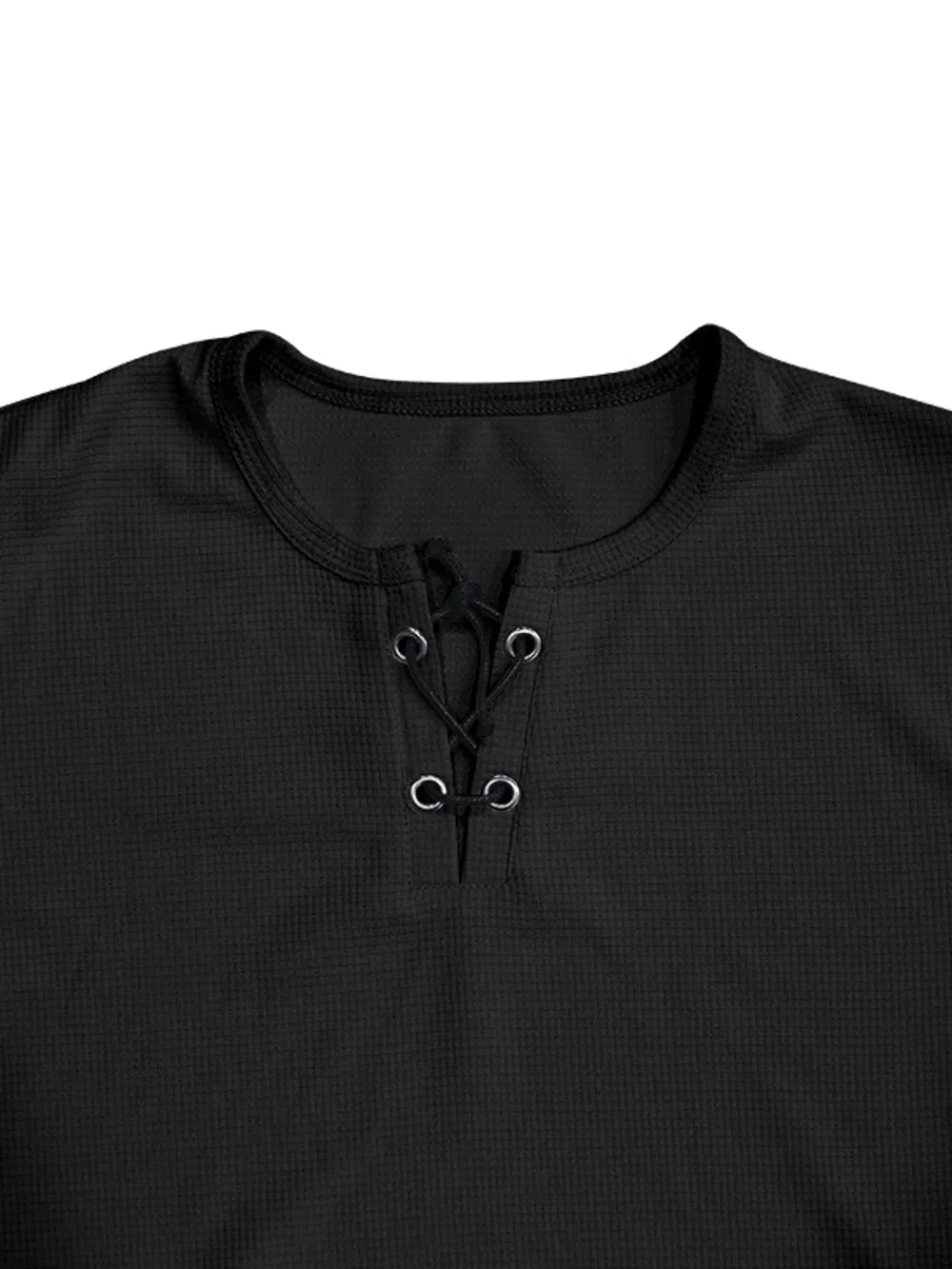Men's Full Size Lace-Up Neck T-Shirt Plus Size, image 17