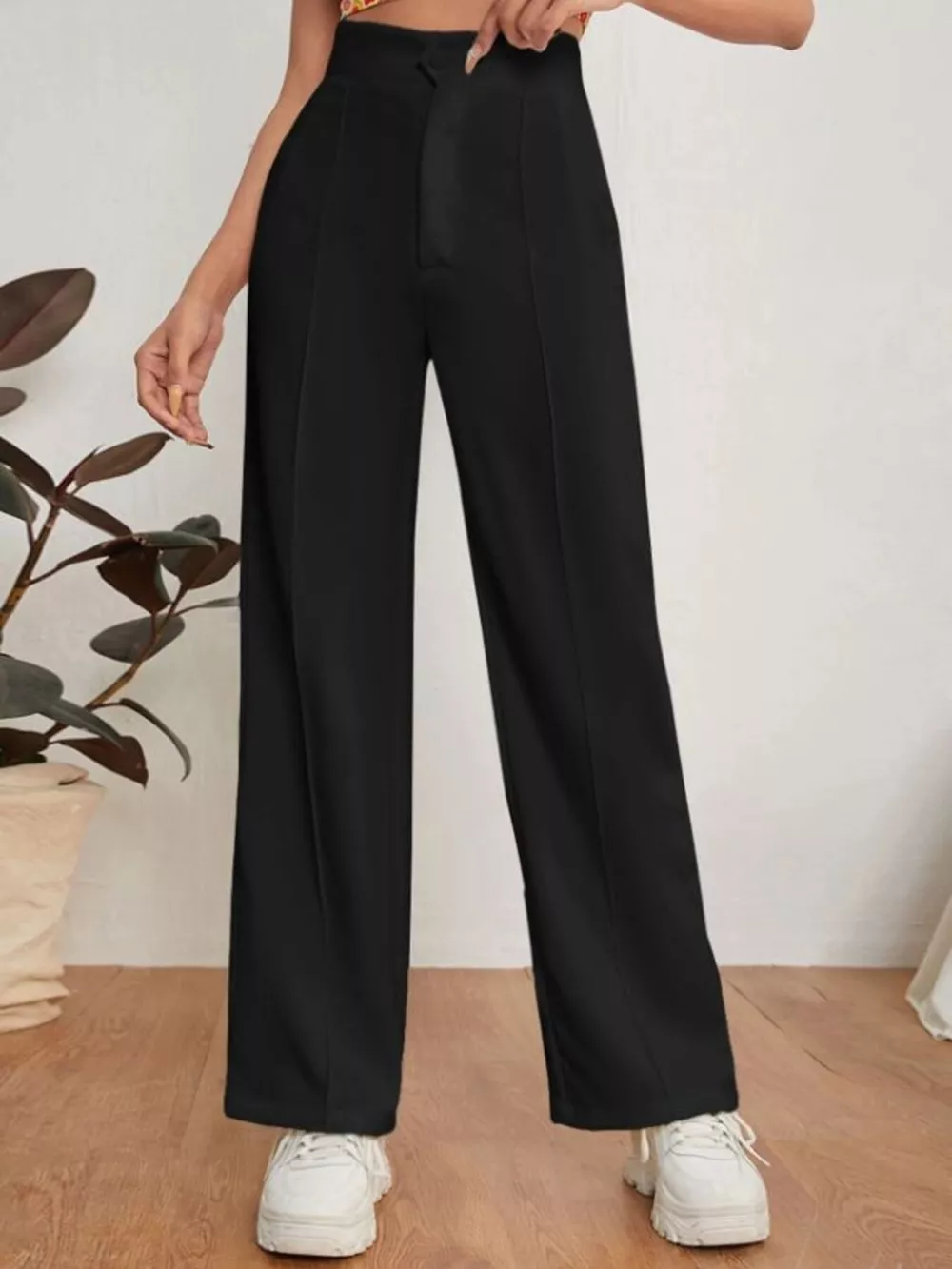 High Waist Straight Leg Dress Pants, image 2