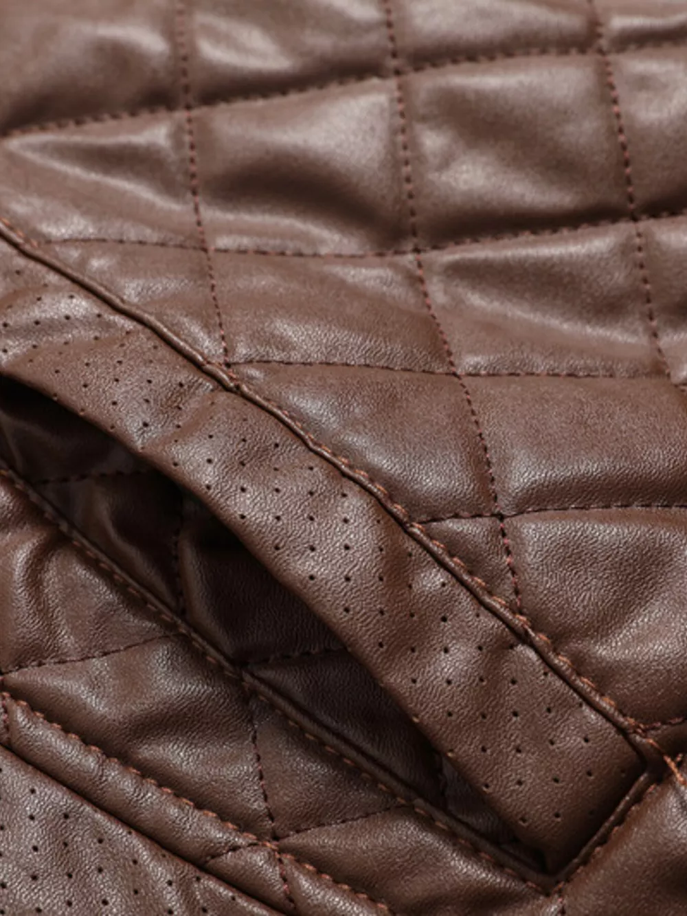 Men's Plus Size Quilted Faux Leather Bomber Jacket, image 11