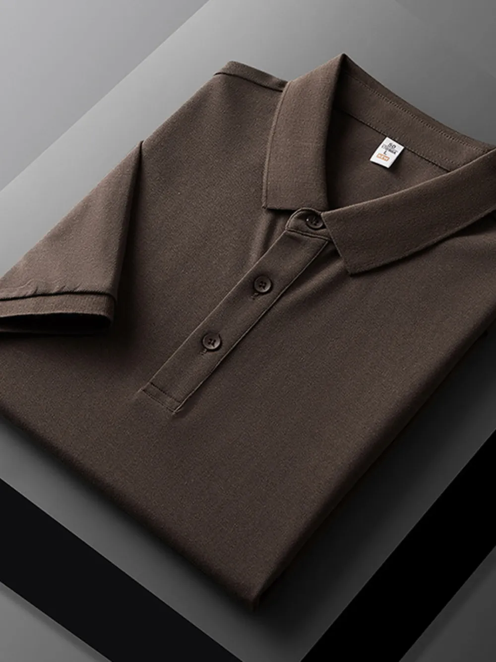 Men's Plus Size Business Casual Solid Color Polo Shirt, image 10