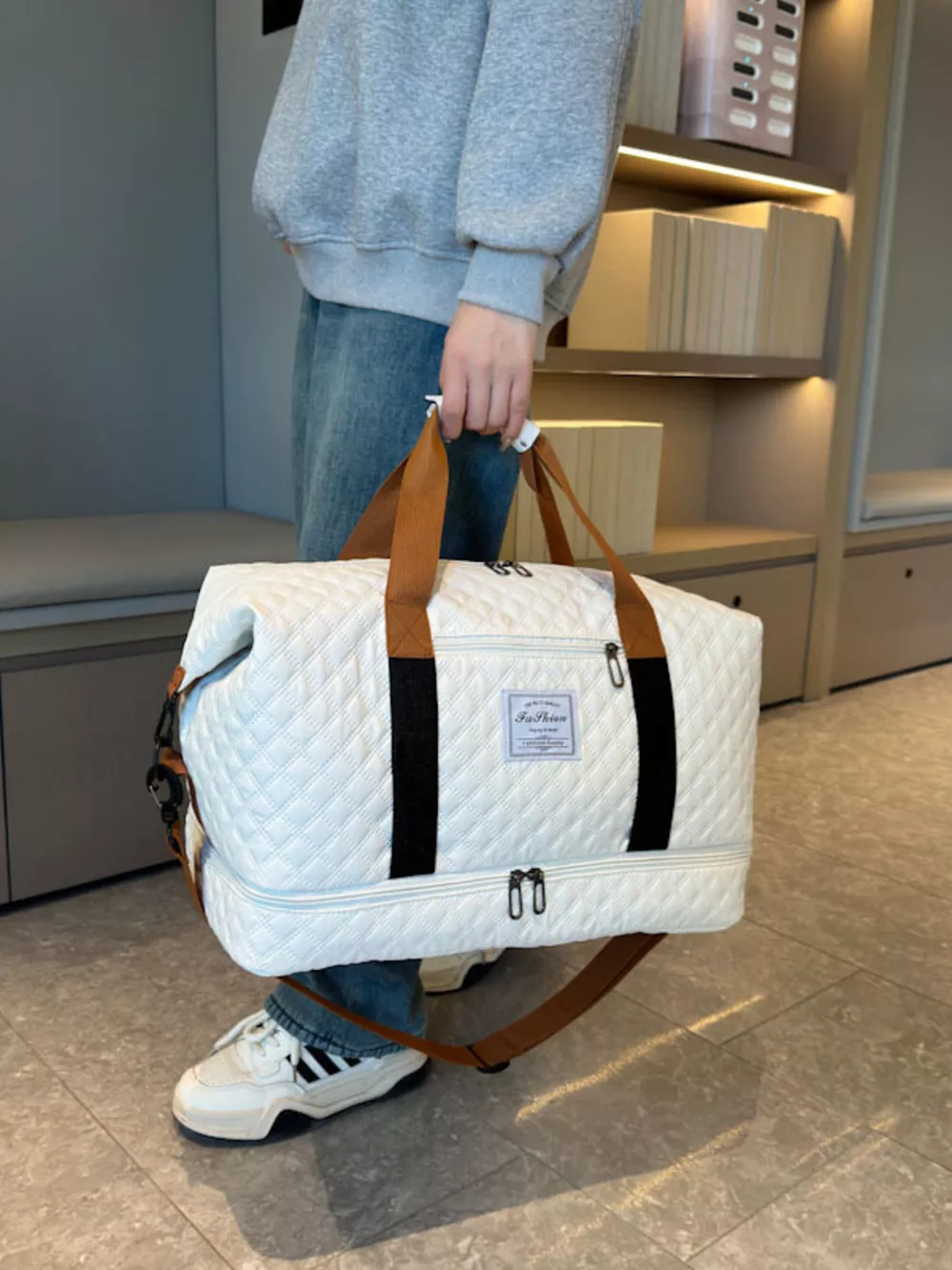 Quilted Travel Duffel Bag, image 2