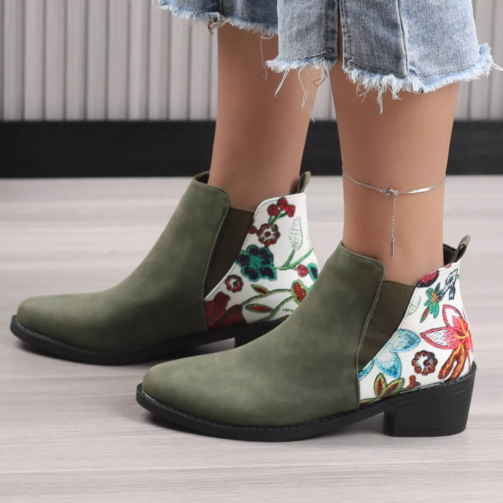 Point Toe Block Heels Ankle Boots, image 3