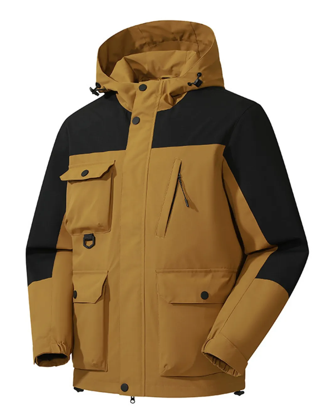 Men's Full Size Multi-Pocket Long Sleeve Hooded Jacket Plus Size, image 6