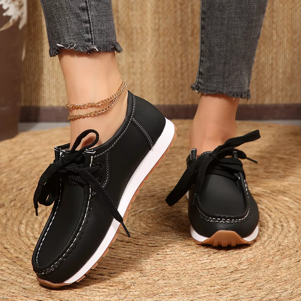 Round Toe Lace Up Sneakers, image 4