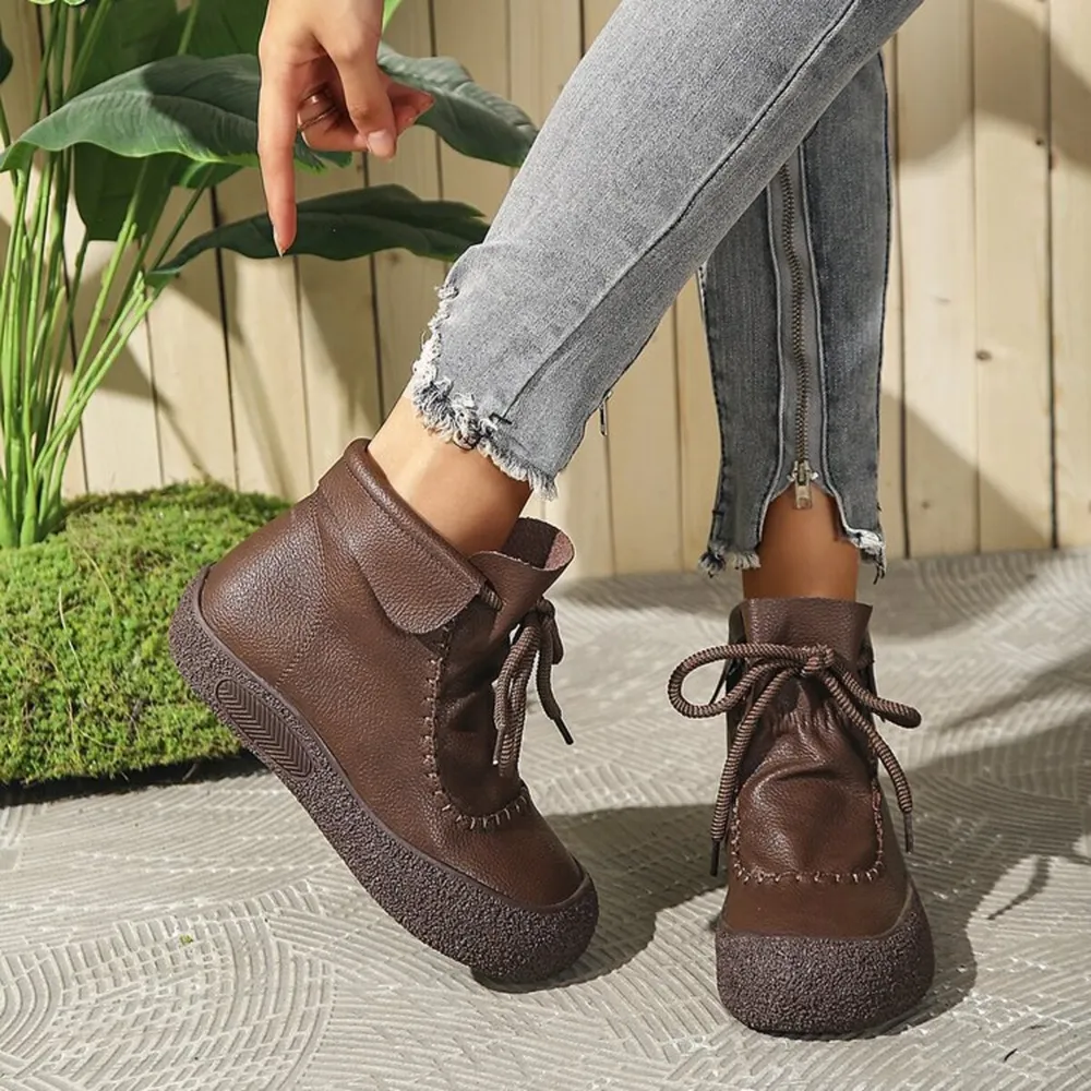 Lace-Up Platform Ankle Boots, image 8