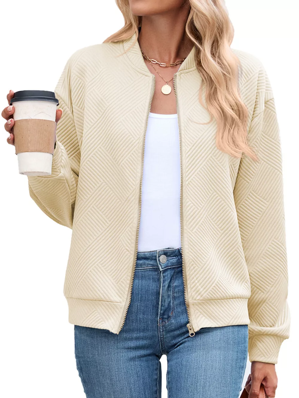 Textured Zip Up Jacket, image 29