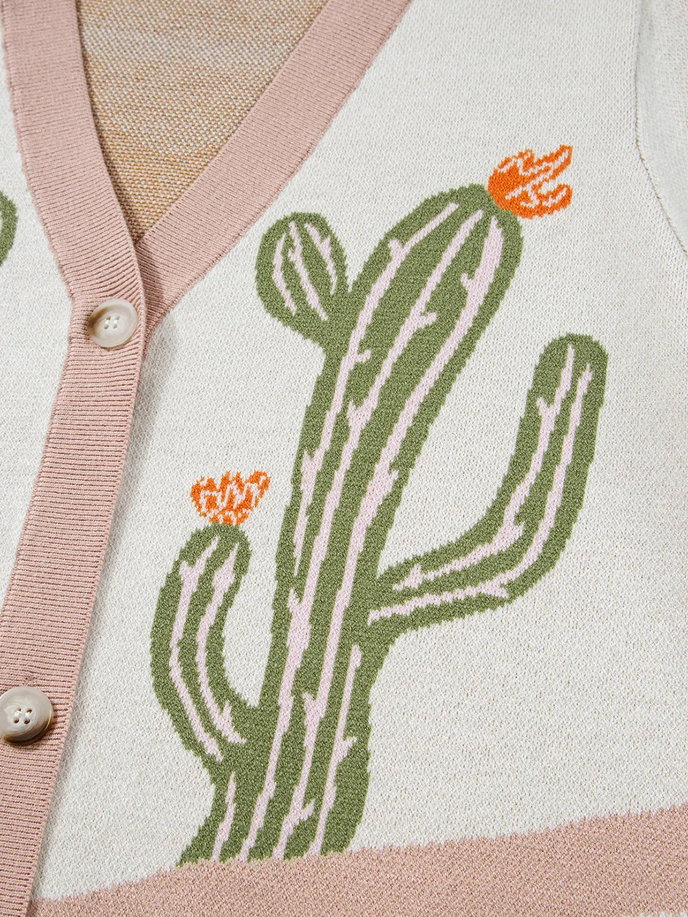 Desert Cactus Buttoned Front Sweater Cardigan, image 3
