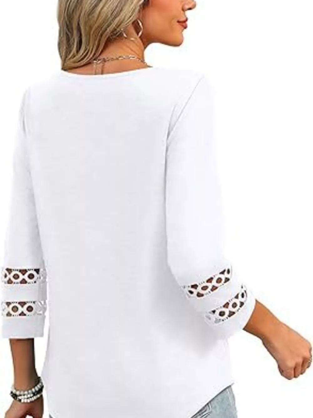 V-Neck Cutout 3/4 Sleeve T-Shirt, image 16