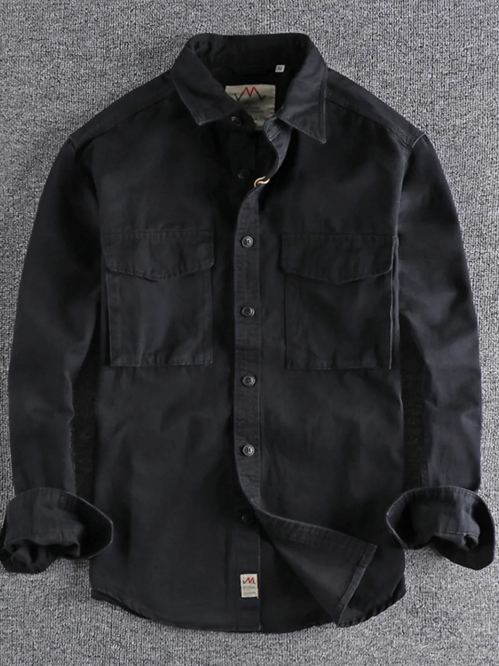 Men's Plus Size Button Up Shirt with Chest Pockets