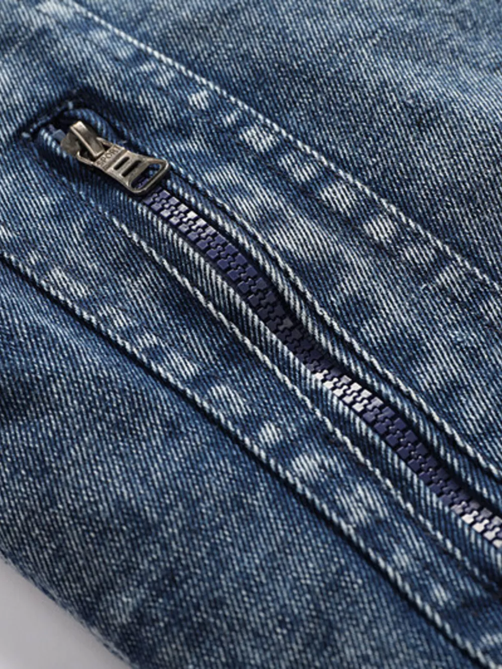 Men's Plus Size Zip Up Hooded Denim Jacket, image 7