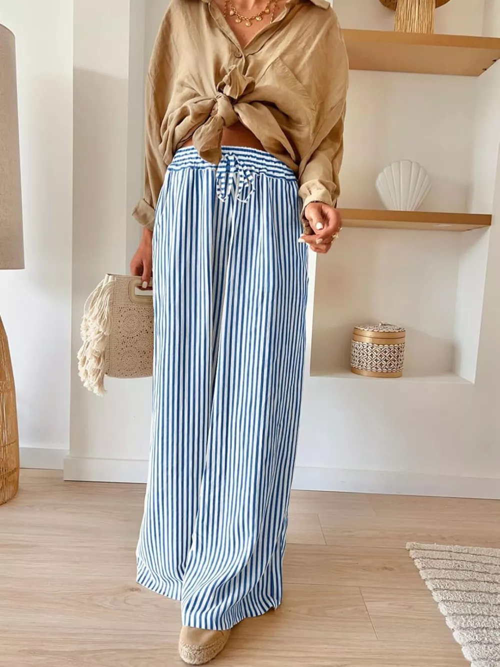Striped Wide-Leg Pants, image 7