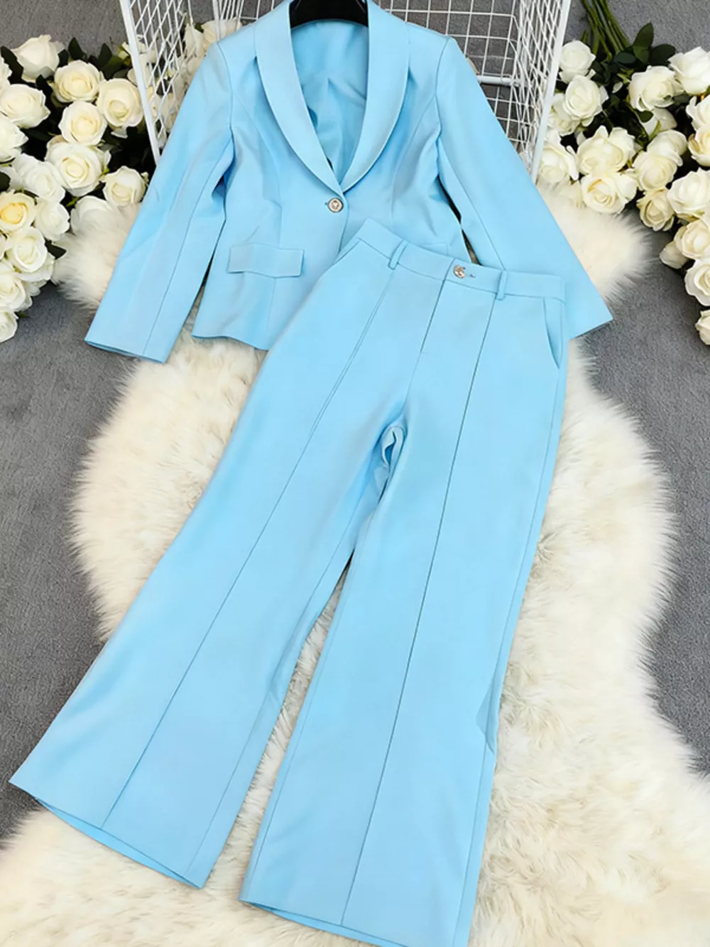 One Button Blazer and Pants Set, image 3