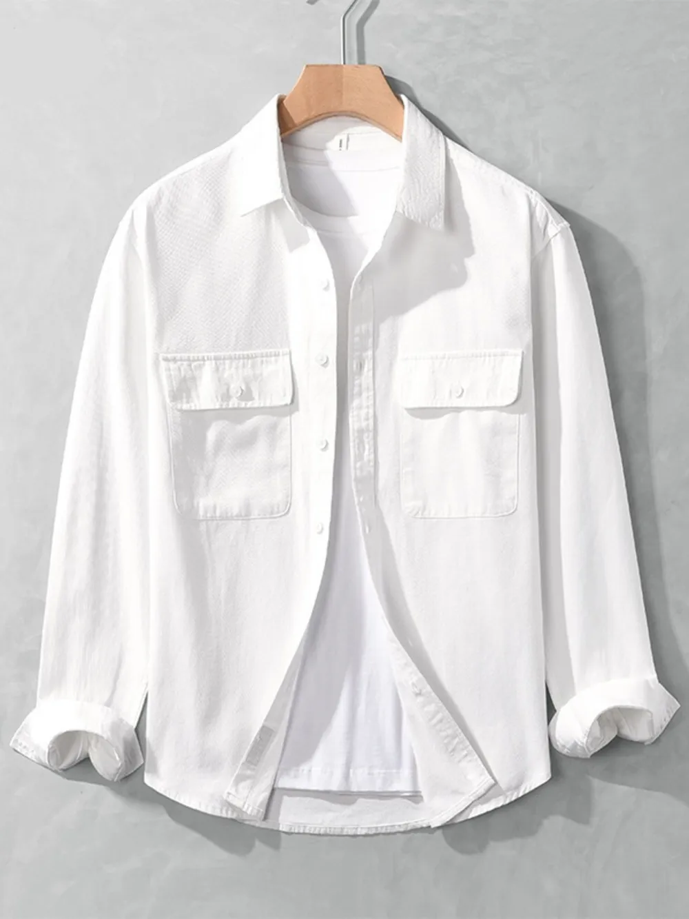 Men's Plus Size Button Up Long Sleeve Shirt, image 5