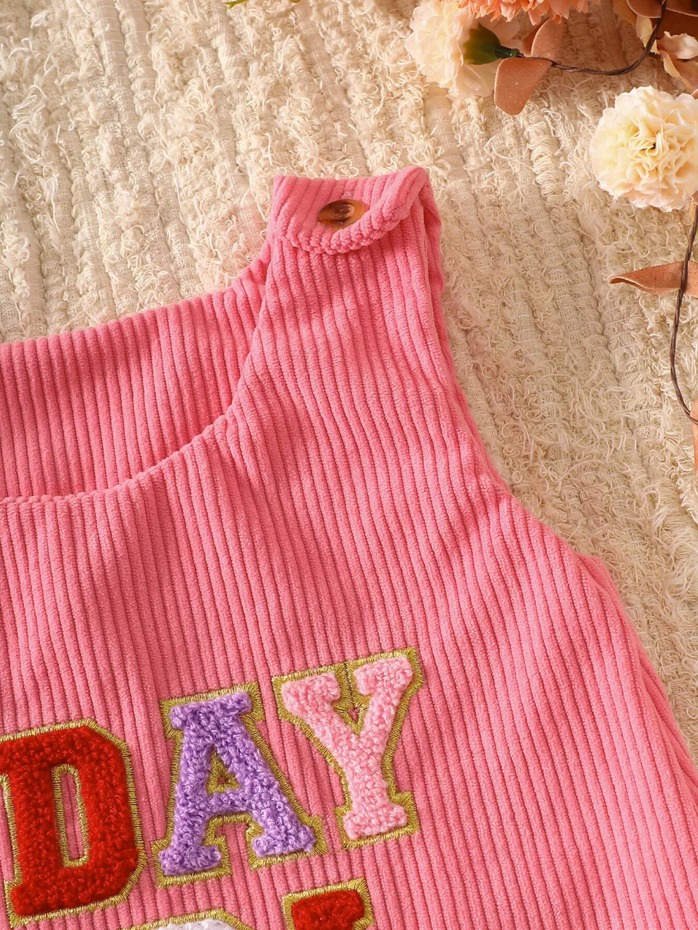 Children's Plaid Hem Corduroy Sleeveless Dress, image 21
