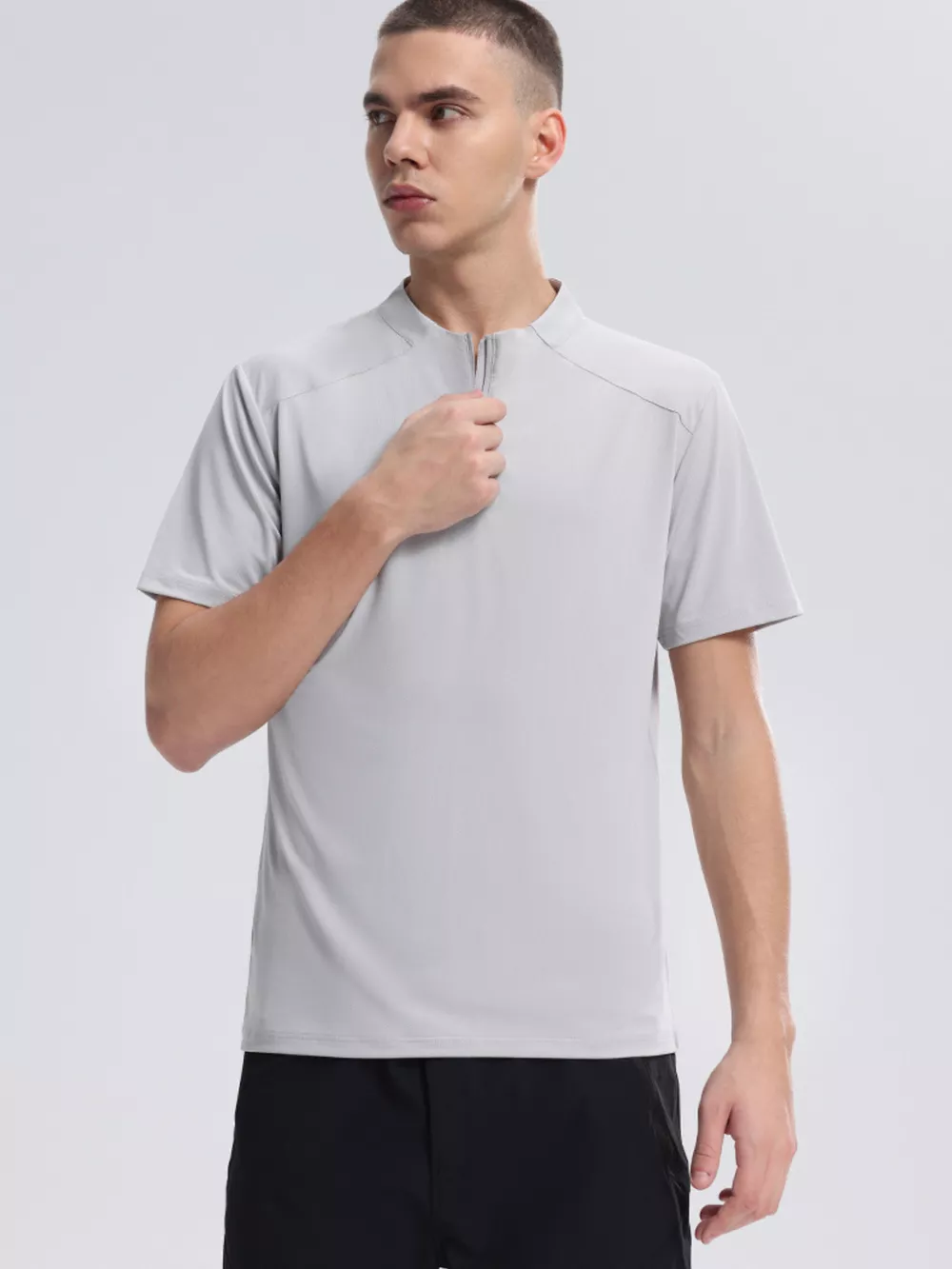Men's Quarter Zip Short Sleeve Active T-Shirt, image 3