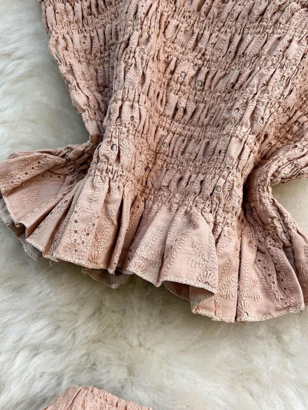 Smocked Crop Top and Hollow-Out Skirt Set, image 24