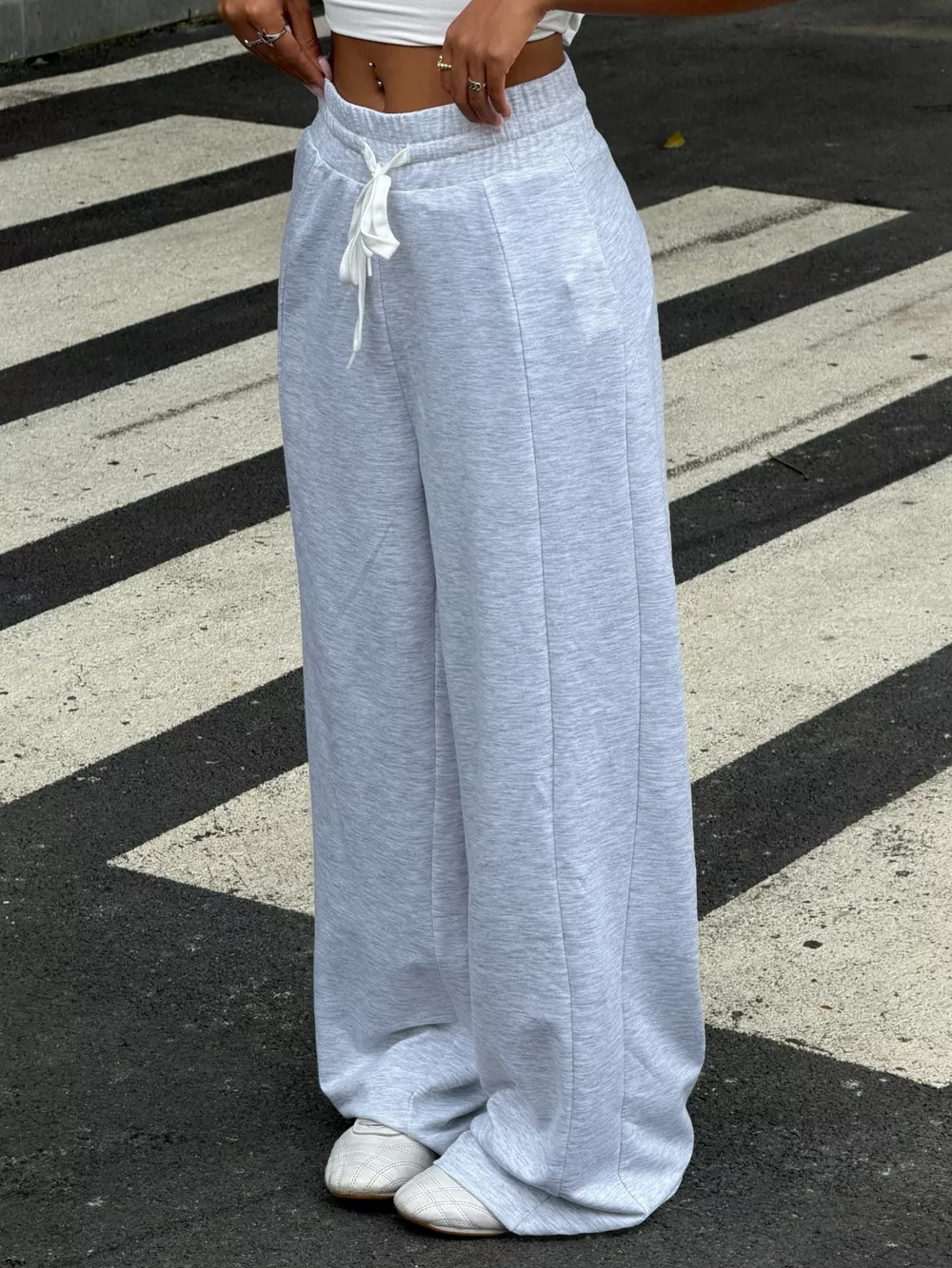 Drawstring Wide-Leg Pants