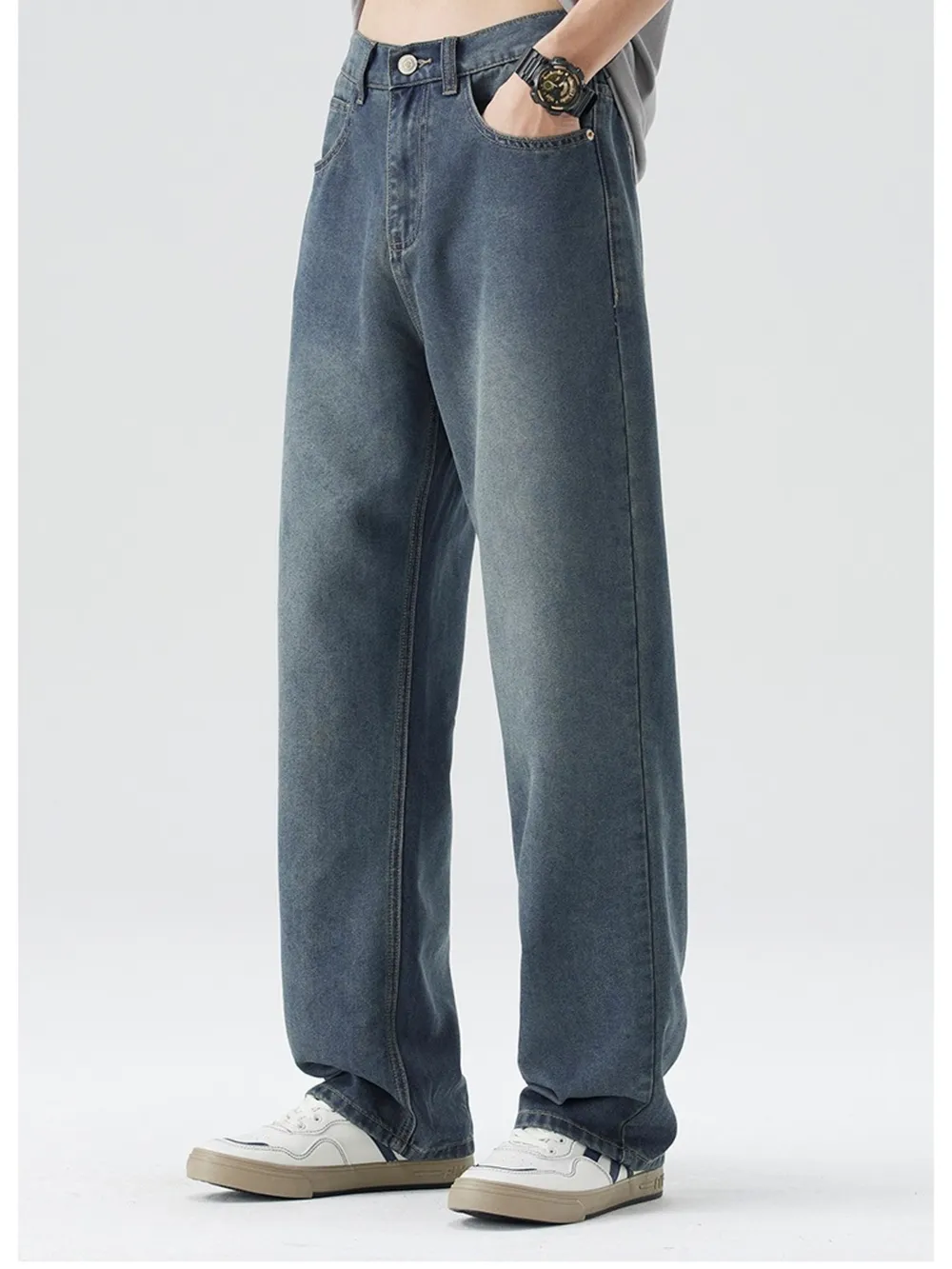 Men's Wide-Leg Relaxed Fit Jeans, image 6