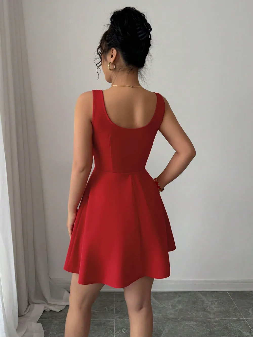 Tie Front Wide Strap Dress, image 2