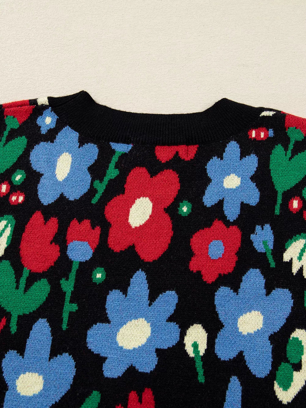 Floral Print V Neck Buttoned Cardigan, image 5